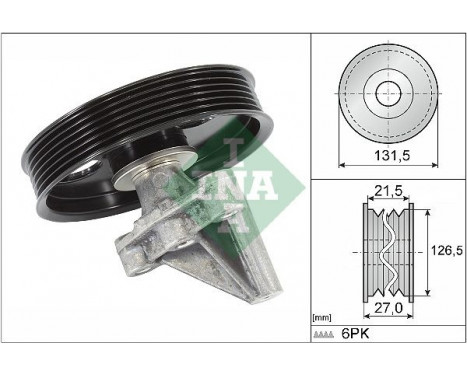 Deflection/Guide Pulley, v-ribbed belt 532035410 Ina