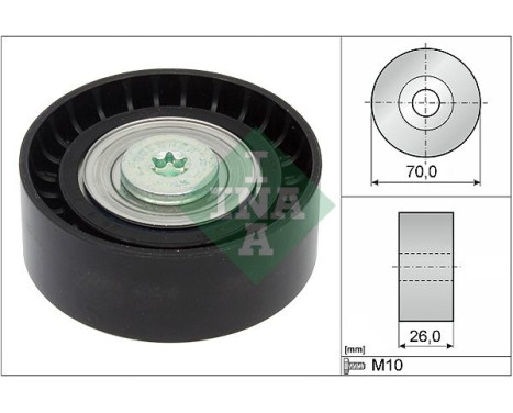 Deflection/Guide Pulley, v-ribbed belt 532043410 Ina