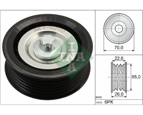 Deflection/Guide Pulley, v-ribbed belt 532053110 Ina