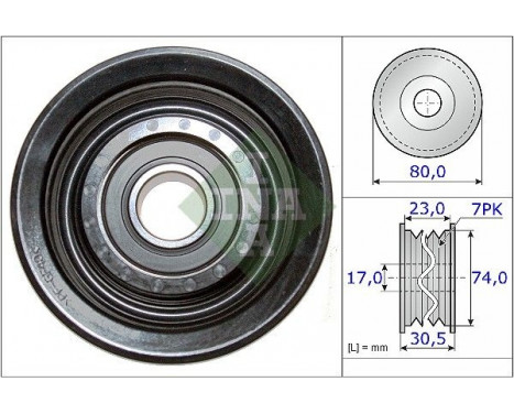 Deflection/Guide Pulley, v-ribbed belt 532058010 Ina