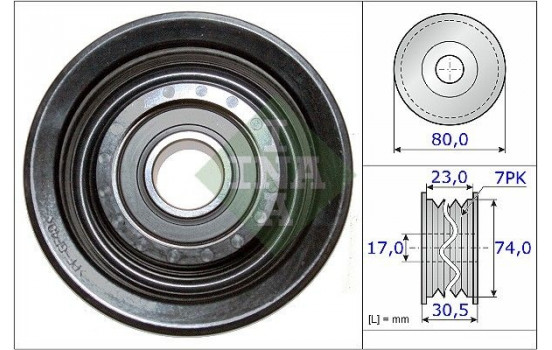 Deflection/Guide Pulley, v-ribbed belt 532058010 Ina