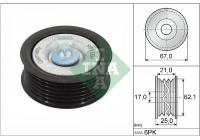 Deflection/Guide Pulley, v-ribbed belt 532062910 Ina