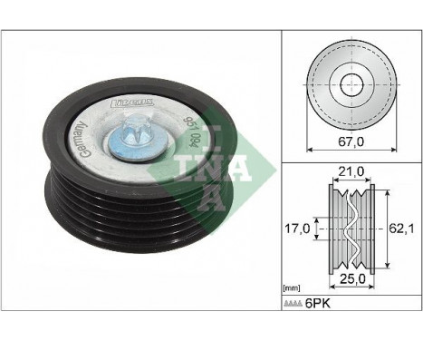 Deflection/Guide Pulley, v-ribbed belt 532062910 Ina