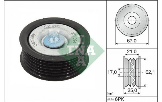 Deflection/Guide Pulley, v-ribbed belt 532062910 Ina