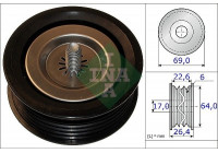 Deflection/Guide Pulley, v-ribbed belt 532067110 Ina