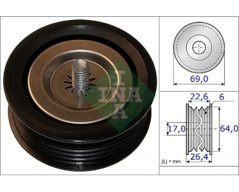 Deflection/Guide Pulley, v-ribbed belt 532067110 Ina