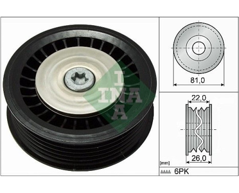 Deflection/Guide Pulley, v-ribbed belt 532067810 Ina