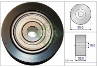 Deflection/Guide Pulley, v-ribbed belt 532073710 Ina