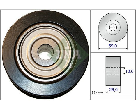 Deflection/Guide Pulley, v-ribbed belt 532073710 Ina