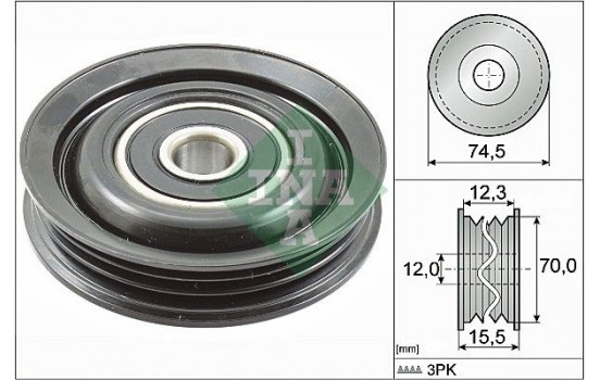 Deflection/Guide Pulley, v-ribbed belt 532078610 Ina