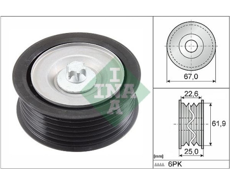 Deflection/Guide Pulley, v-ribbed belt 532086610 Ina