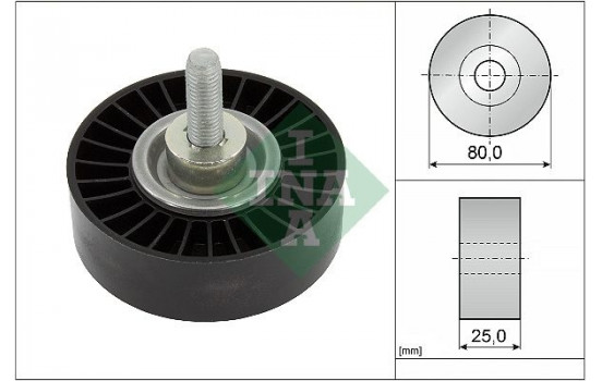 Deflection/Guide Pulley, v-ribbed belt 532088710 Ina