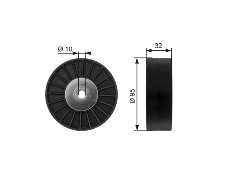Deflection/Guide Pulley, v-ribbed belt DriveAlign® T36135 Gates