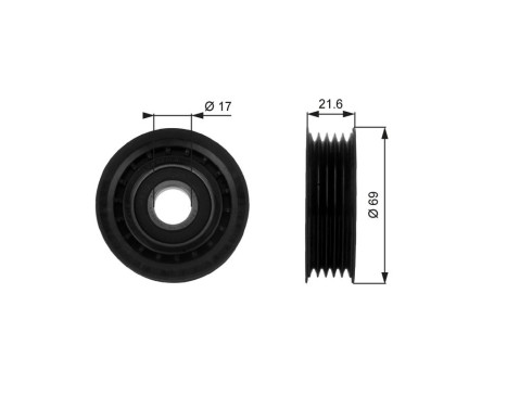 Deflection/Guide Pulley, v-ribbed belt DriveAlign® T36189 Gates