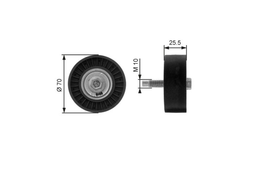 Deflection/Guide Pulley, v-ribbed belt DriveAlign® T36199 Gates