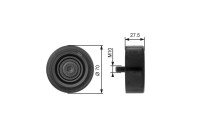 Deflection/Guide Pulley, v-ribbed belt DriveAlign® T36206 Gates