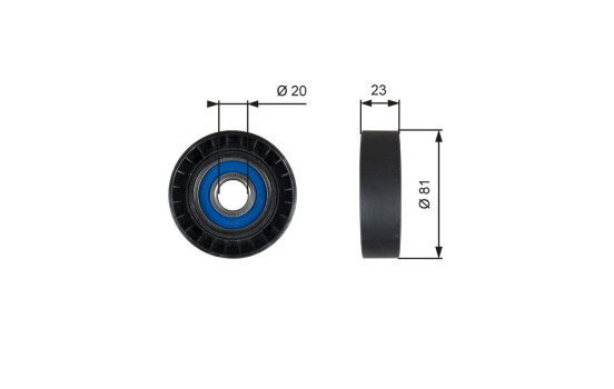 Deflection/Guide Pulley, v-ribbed belt DriveAlign® T36208 Gates