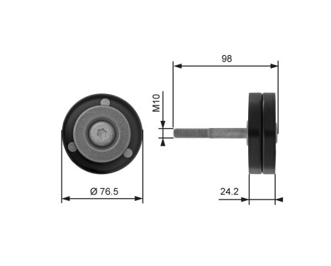 Deflection/Guide Pulley, v-ribbed belt DriveAlign® T36232 Gates