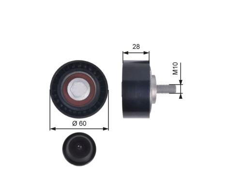 Deflection/Guide Pulley, v-ribbed belt DriveAlign® T36384 Gates