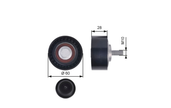 Deflection/Guide Pulley, v-ribbed belt DriveAlign® T36384 Gates