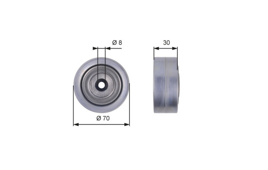 Deflection/Guide Pulley, v-ribbed belt DriveAlign® T36386 Gates