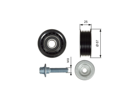 Deflection/Guide Pulley, v-ribbed belt DriveAlign® T36619 Gates