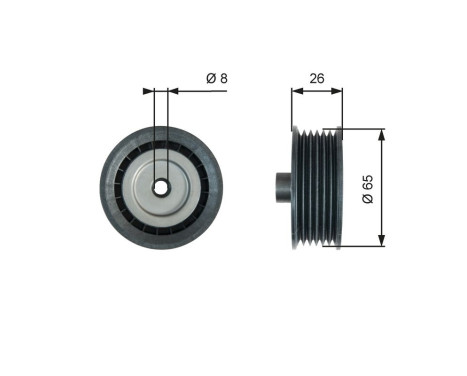 Deflection/Guide Pulley, v-ribbed belt DriveAlign® T36776 Gates