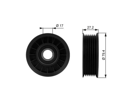 Deflection/Guide Pulley, v-ribbed belt DriveAlign® T38009 Gates