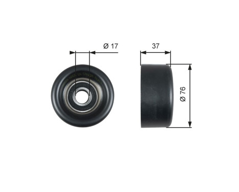 Deflection/Guide Pulley, v-ribbed belt DriveAlign® T38028 Gates