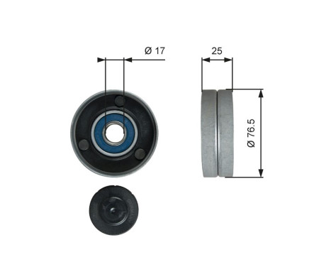Deflection/Guide Pulley, v-ribbed belt DriveAlign® T38059 Gates
