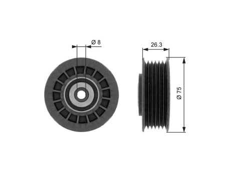Deflection/Guide Pulley, v-ribbed belt DriveAlign® T38092 Gates