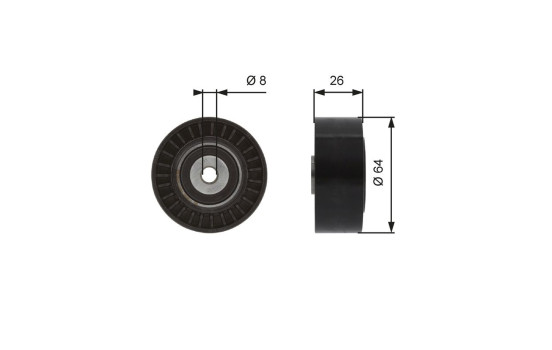 Deflection/Guide Pulley, v-ribbed belt DriveAlign® T38094 Gates