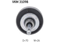 Deflection/Guide Pulley, v-ribbed belt VKM 31098 SKF