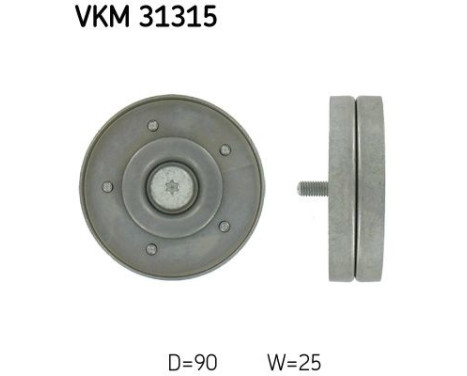 Deflection/Guide Pulley, v-ribbed belt VKM 31315 SKF