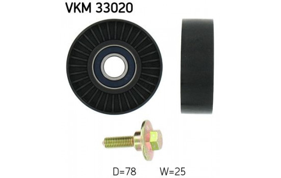 Deflection/Guide Pulley, V-ribbed belt VKM 33020 SKF