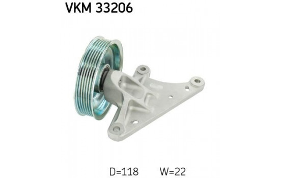 Deflection/Guide Pulley, v-ribbed belt VKM 33206 SKF