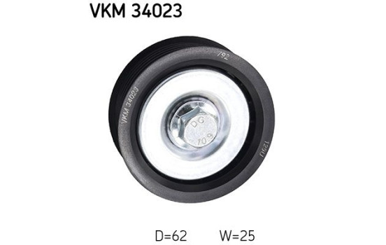 Deflection/Guide Pulley, v-ribbed belt VKM 34023 SKF