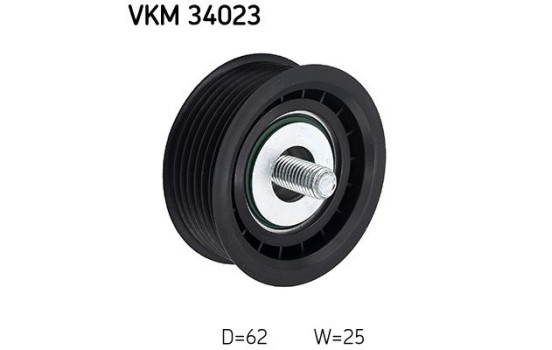 Deflection/Guide Pulley, v-ribbed belt VKM 34023 SKF, Image 2