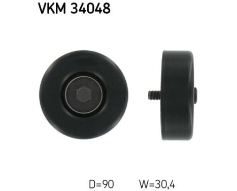 Deflection/Guide Pulley, v-ribbed belt VKM 34048 SKF