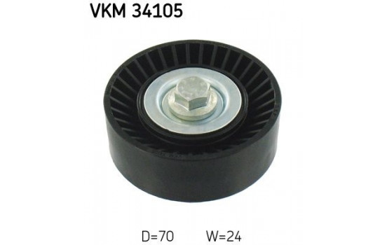 Deflection/Guide Pulley, v-ribbed belt VKM 34105 SKF