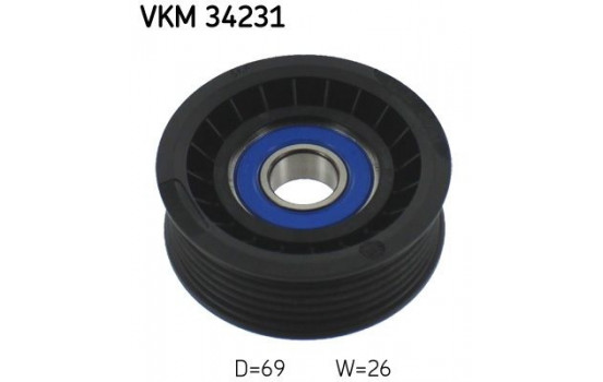 Deflection/Guide Pulley, v-ribbed belt VKM 34231 SKF