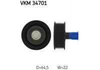 Deflection/Guide Pulley, v-ribbed belt VKM 34701 SKF