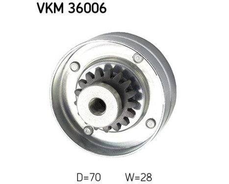 Deflection/Guide Pulley, v-ribbed belt VKM 36006 SKF, Image 2