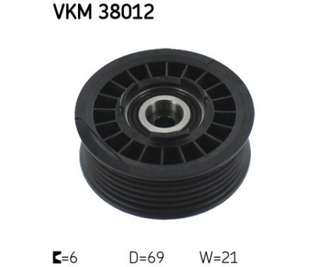 Deflection/Guide Pulley, v-ribbed belt VKM 38012 SKF