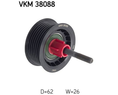 Deflection/Guide Pulley, v-ribbed belt VKM 38088 SKF