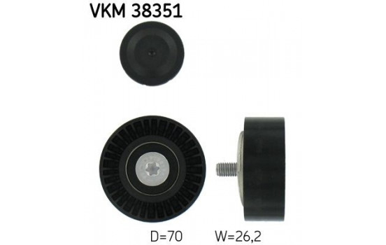 Deflection/Guide Pulley, v-ribbed belt VKM 38351 SKF