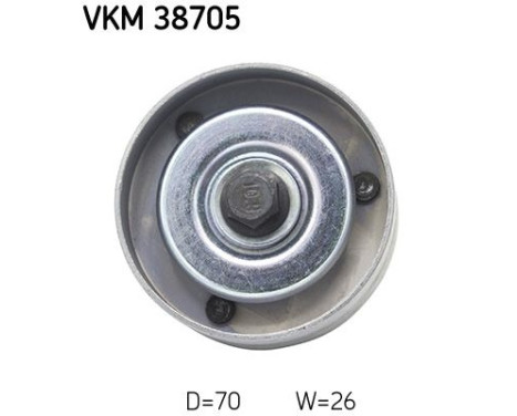 Deflection/Guide Pulley, v-ribbed belt VKM 38705 SKF, Image 2