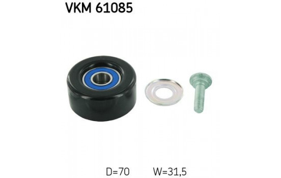 Deflection/Guide Pulley, v-ribbed belt VKM 61085 SKF