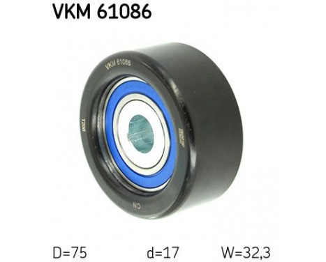 Deflection/Guide Pulley, v-ribbed belt VKM 61086 SKF