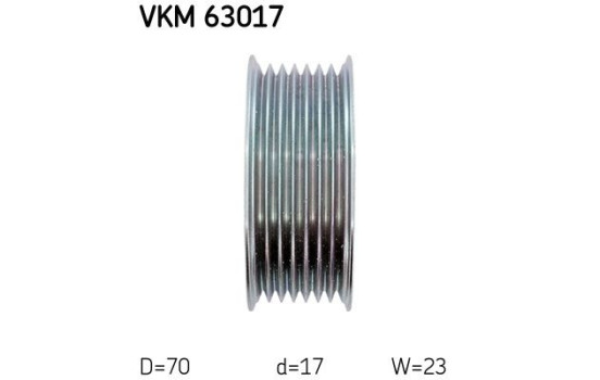 Deflection/Guide Pulley, v-ribbed belt VKM 63017 SKF, Image 3
